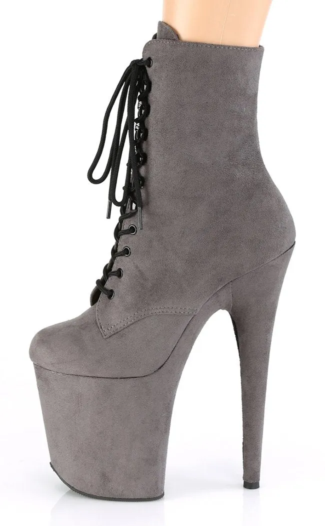 FLAMINGO-1020FS Grey Suede Ankle Boots