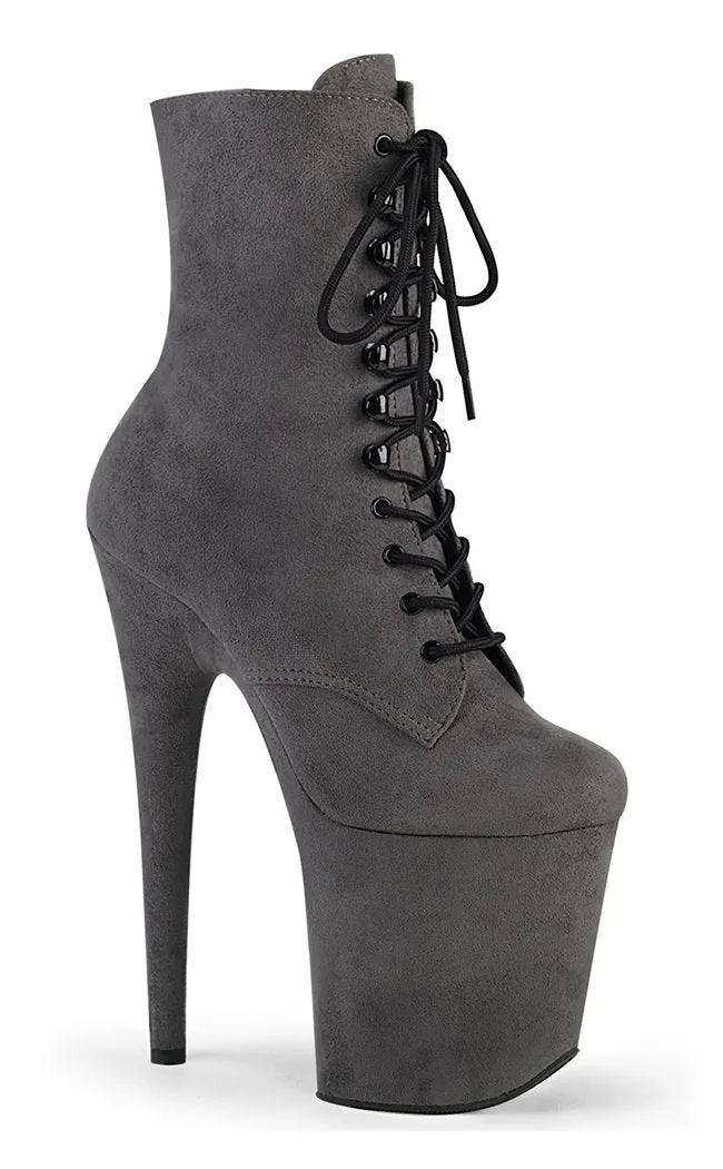 FLAMINGO-1020FS Grey Suede Ankle Boots