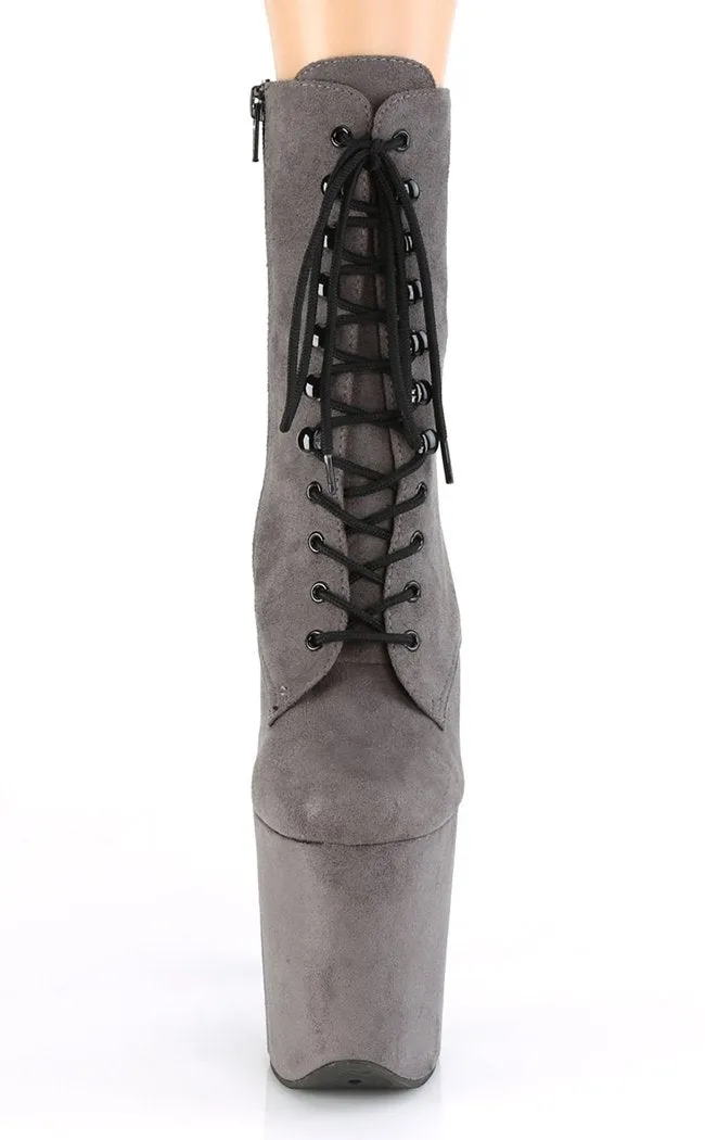 FLAMINGO-1020FS Grey Suede Ankle Boots