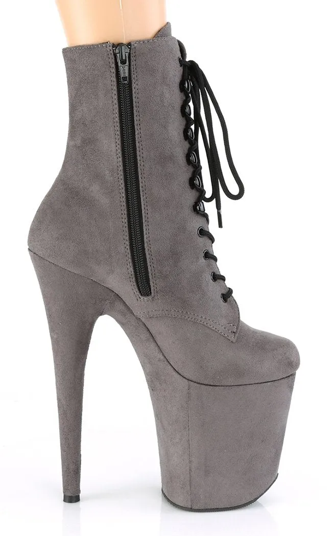 FLAMINGO-1020FS Grey Suede Ankle Boots