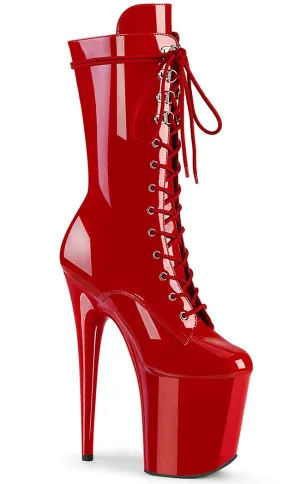 FLAMINGO-1050 Red Patent Mid Calf Boots