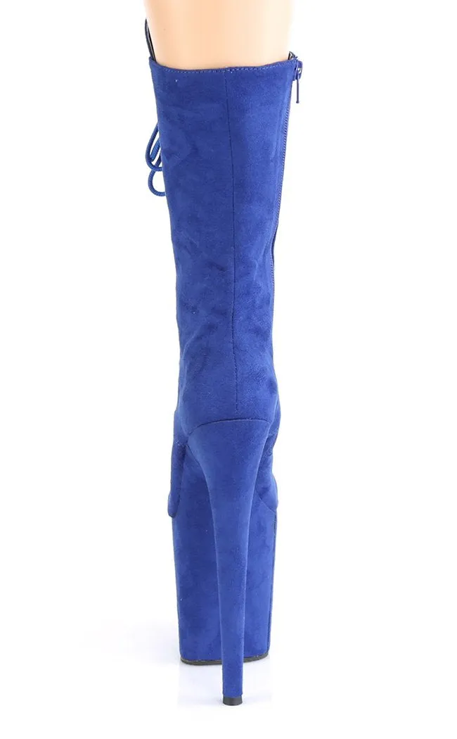 FLAMINGO-1050FS Royal Blue Suede Mid Calf Boots