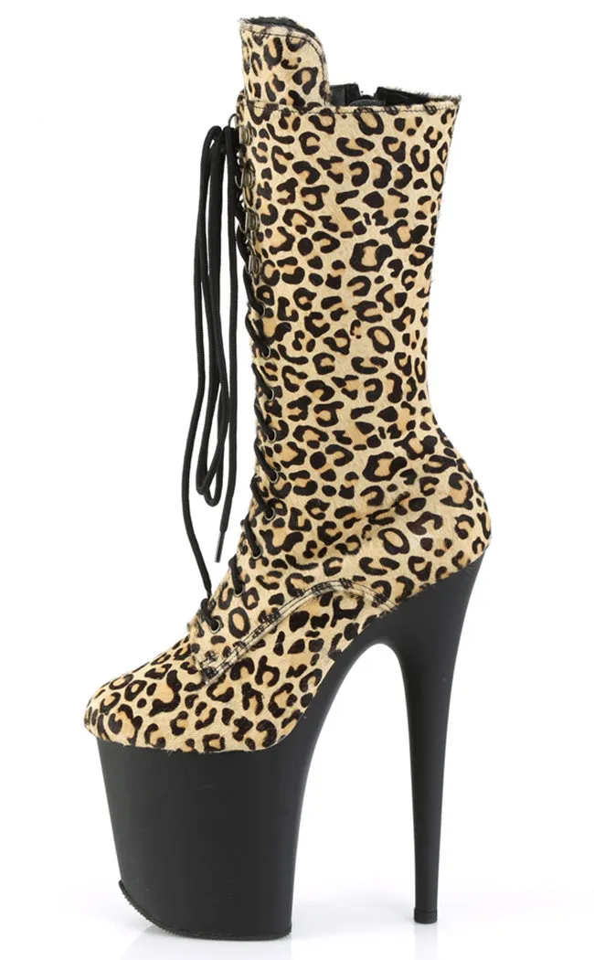 FLAMINGO-1050LP Leopard Print Mid Calf Boots