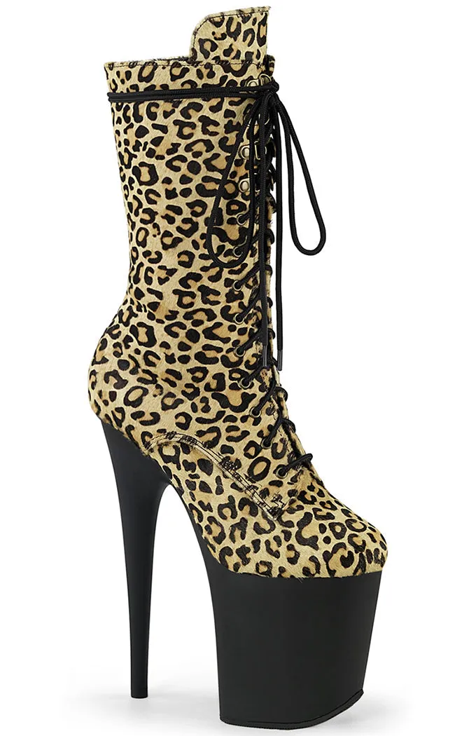 FLAMINGO-1050LP Leopard Print Mid Calf Boots