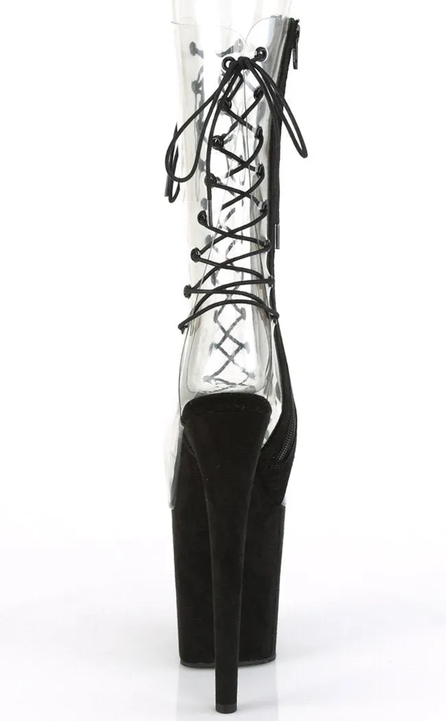 FLAMINGO-800-60 Clear Lace Up Platform Boots