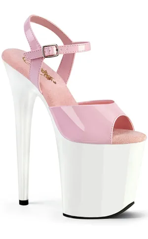 FLAMINGO-809 Baby Pink & White Patent Platform Heels