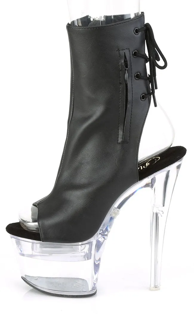 FLASHDANCE-1018-7 Black Vegan Leather Light Up Boots