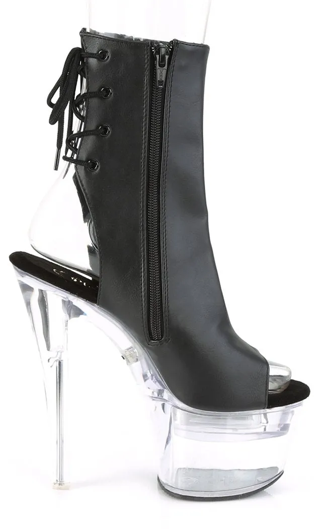 FLASHDANCE-1018-7 Black Vegan Leather Light Up Boots