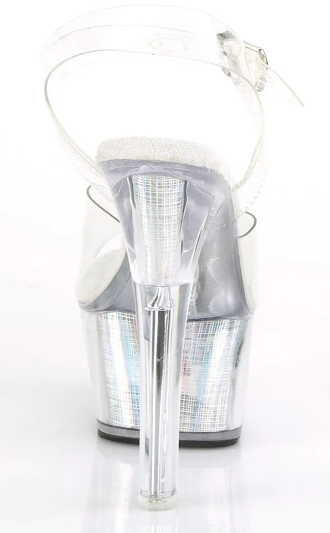 FLASHDANCE-608CH Clear Light Up Platform Heels