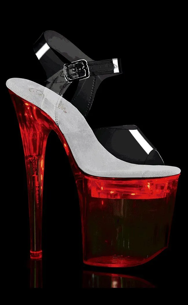 FLASHDANCE-808 Clear Light Up Platform Heels