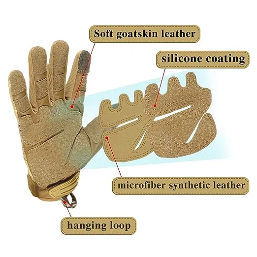 Giamzonp Tactical Gloves Airsoft Leather Mechanic Touchscreen  6241