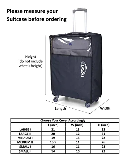 HAVAI Suitcase Storage Protector - Store your suitcase Safely (22 Inch), Navy Blue, Pack of 1