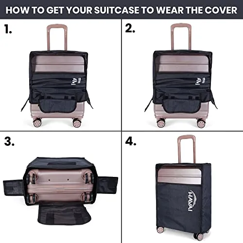 HAVAI Suitcase Storage Protector - Store your suitcase Safely (22 Inch), Navy Blue, Pack of 1