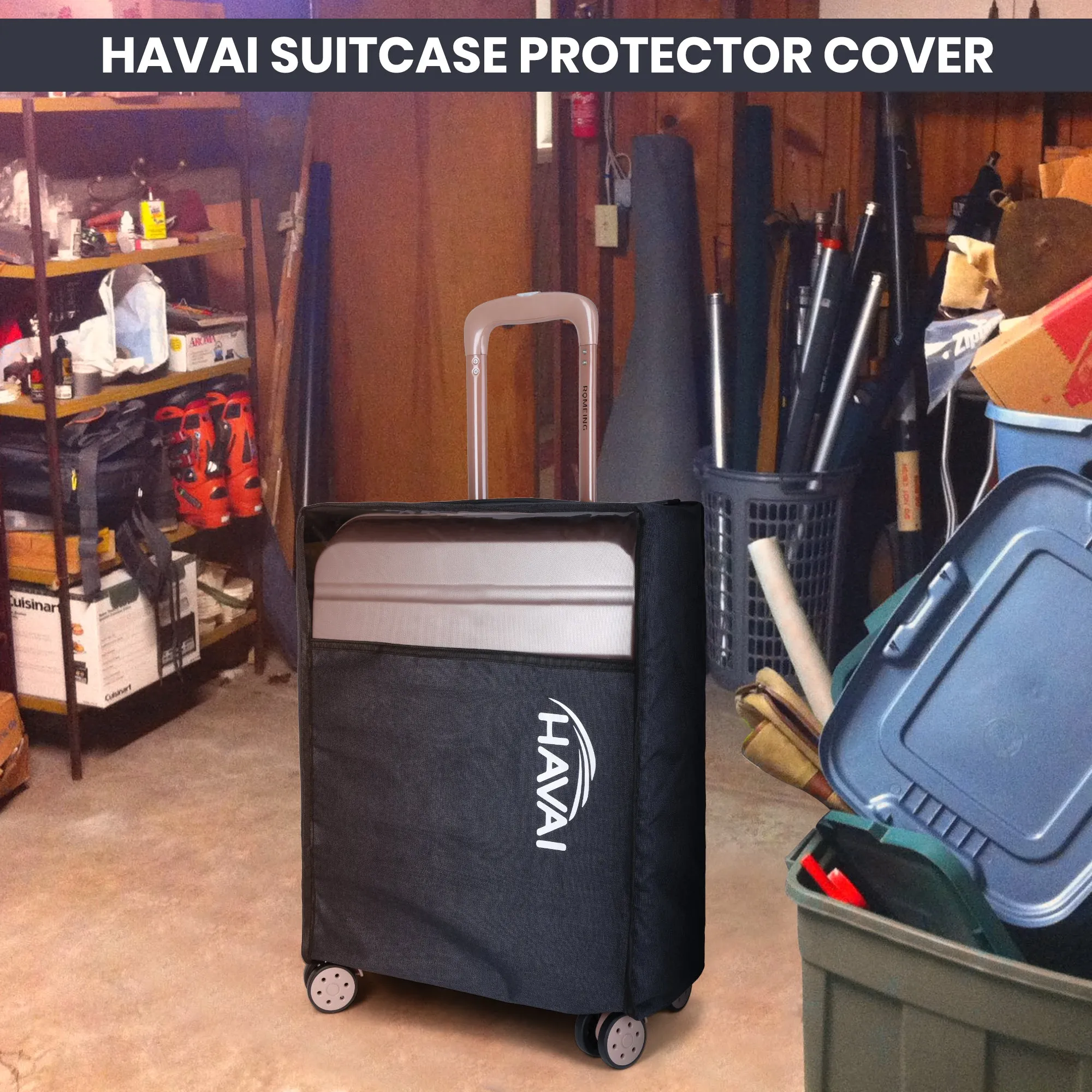 HAVAI Suitcase Storage Protector - Store your suitcase Safely (22 Inch), Navy Blue, Pack of 1