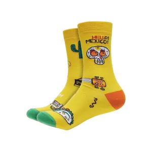 Hello Mexico Printed Crew Length Socks