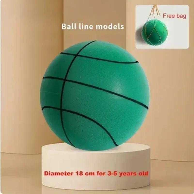 Indoor Silent Basketball Sports Bouncy Balls High Density Foam Material Children Adults Ball Training Complimentary Portable Net