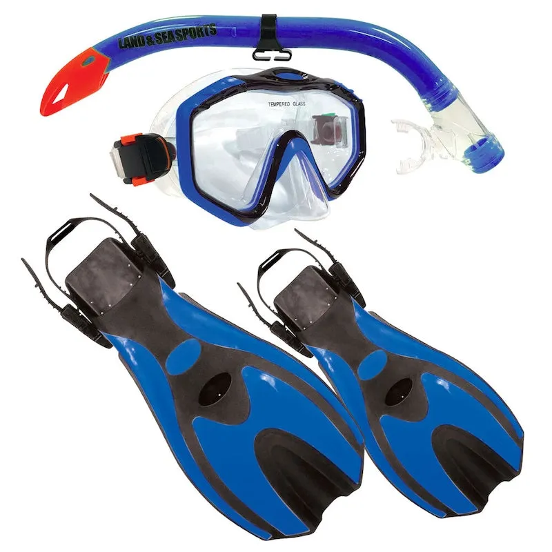 Land & Sea Sports Porpoise Junior Snorkel Set Blue 5-9 Years