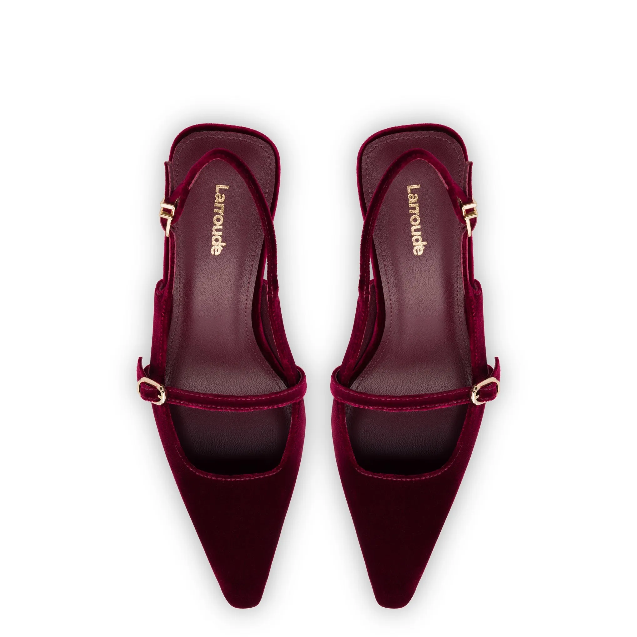 Larroude Ines Pump In Wine Velvet