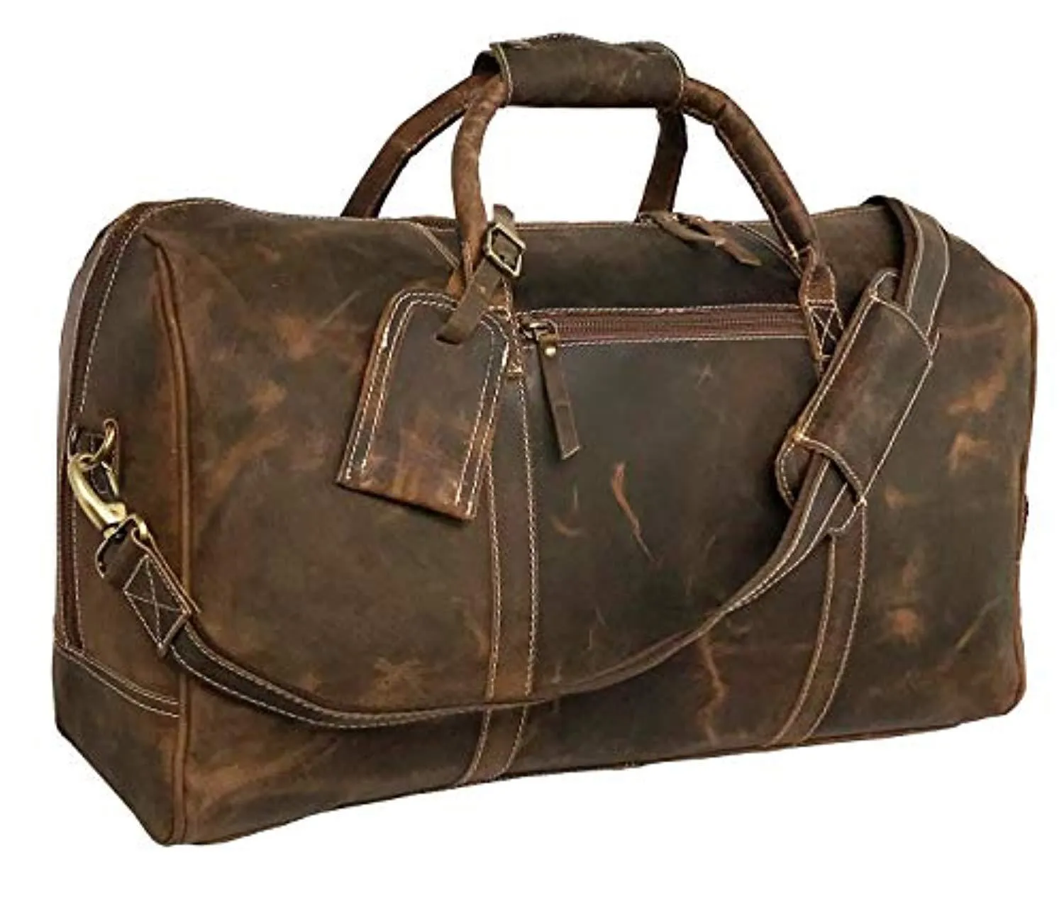 Leather Travel Duffle Bag | Gym Sports Bag Airplane Luggage Carry-On Bag