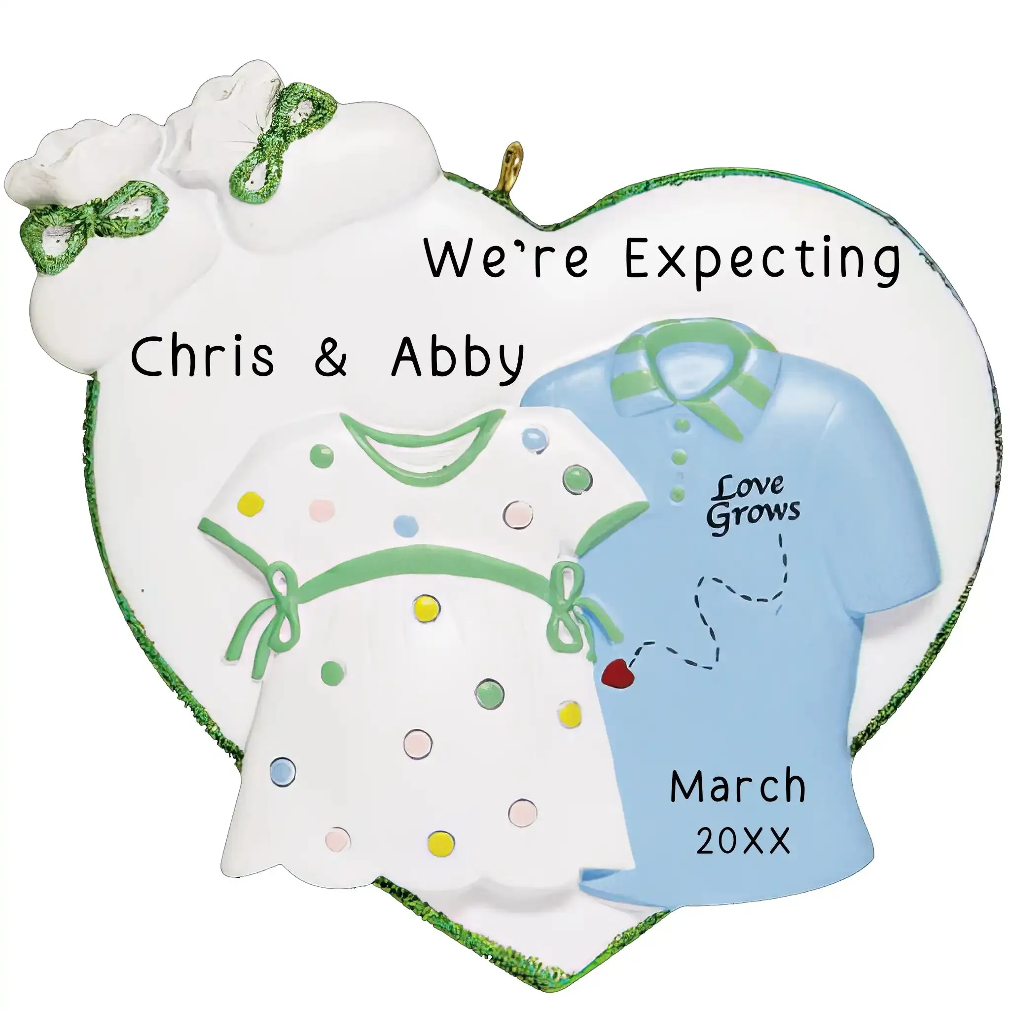 Love Grows Expecting Personalized Ornament