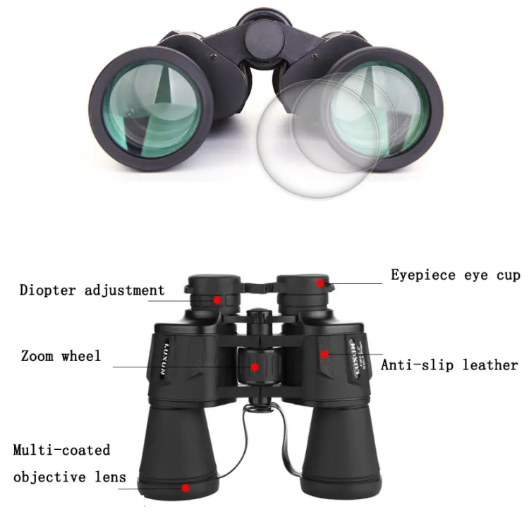 Luxun 20X50 Outdoor Binoculars  Low Light Night Vision Non-Infrared High Power Binoculars(Black)