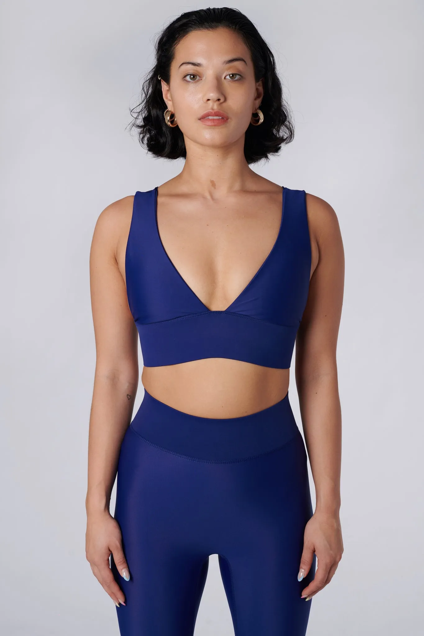 Lykke Deep Plunge Sports Bra | Recycled Nylon | Royal