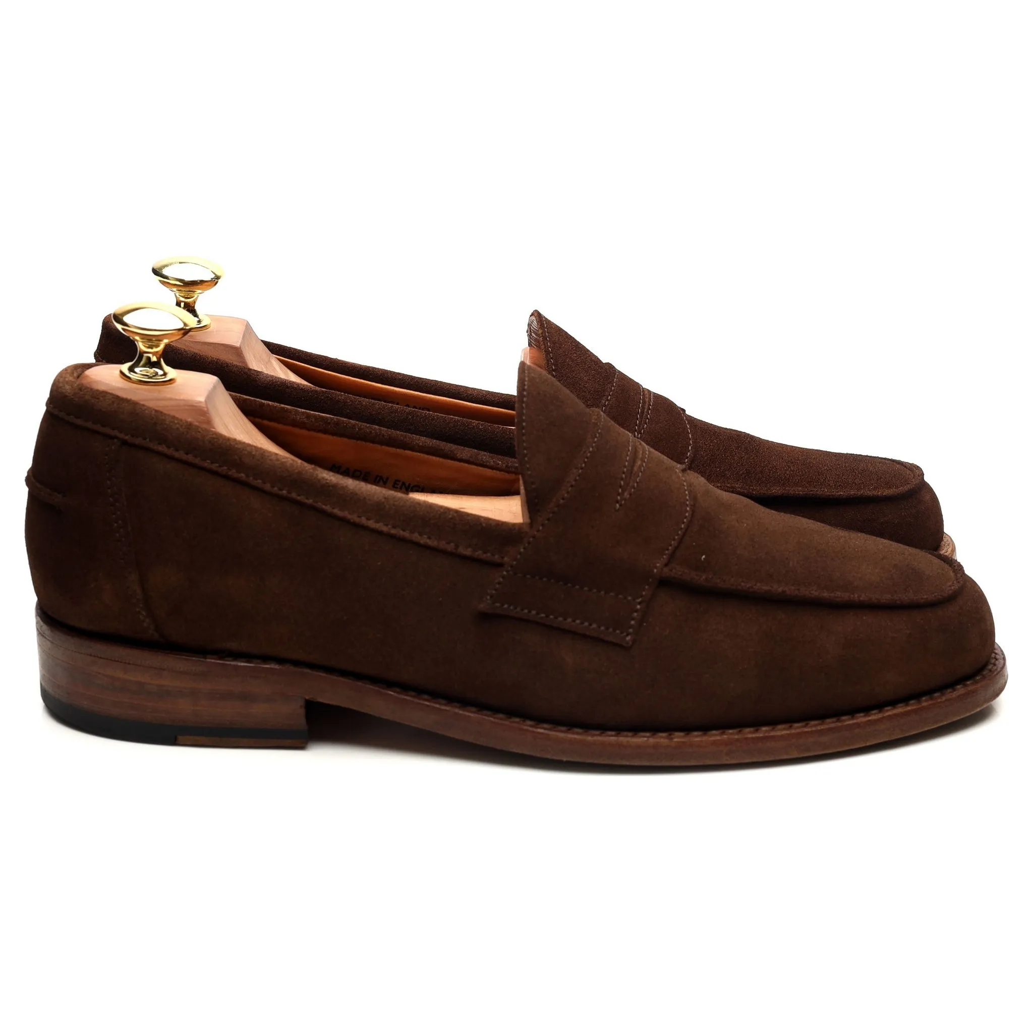 'Madrid' Dark Brown Suede Loafers UK 8 F