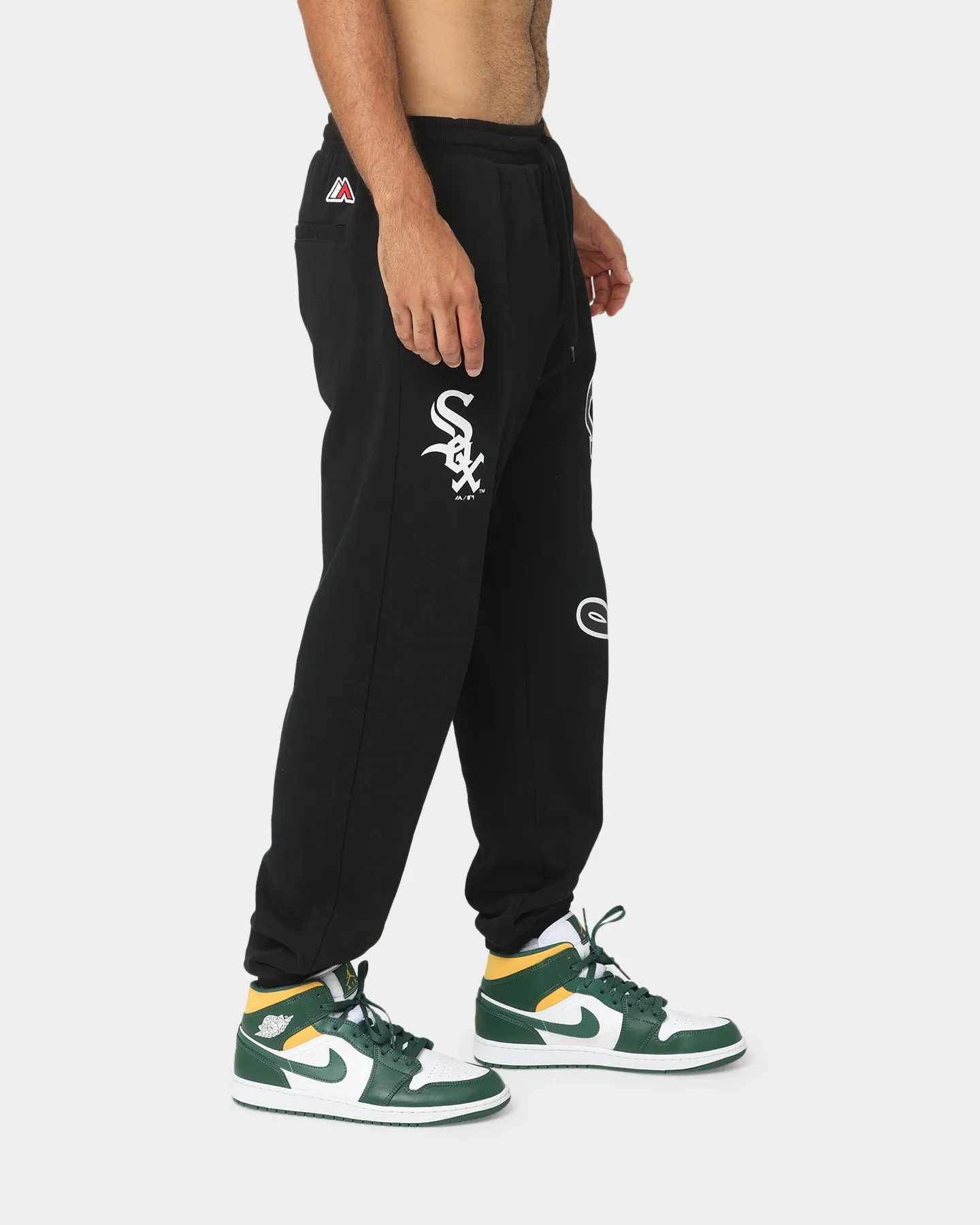 Majestic Athletic Chicago White Sox Vintage Sports Arch Track Pants Faded Black