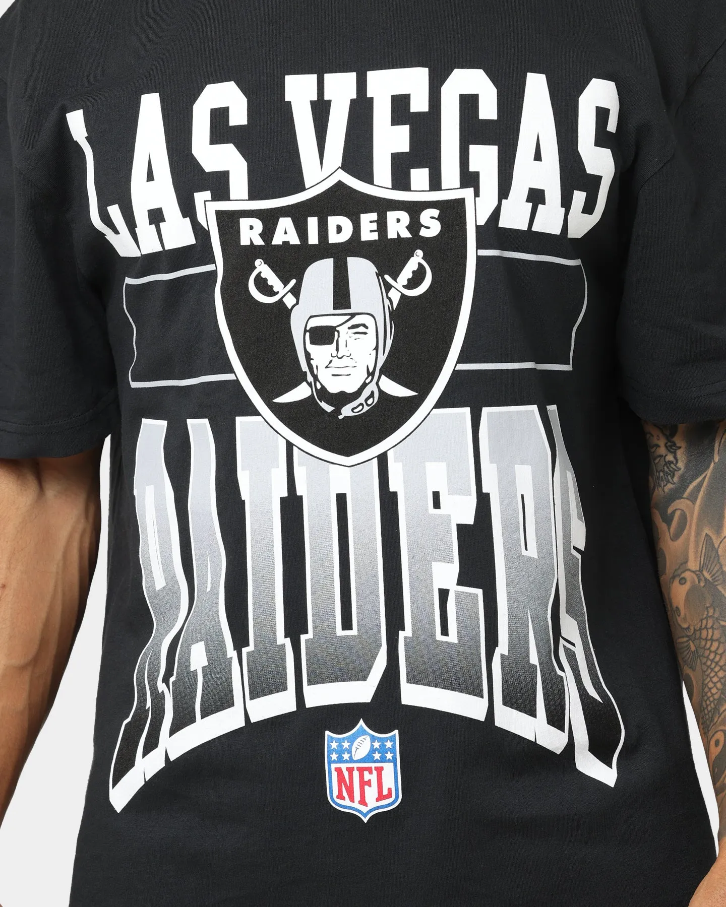 Majestic Athletic Las Vegas Raiders Vintage Sports Graphic T-Shirt Faded Black