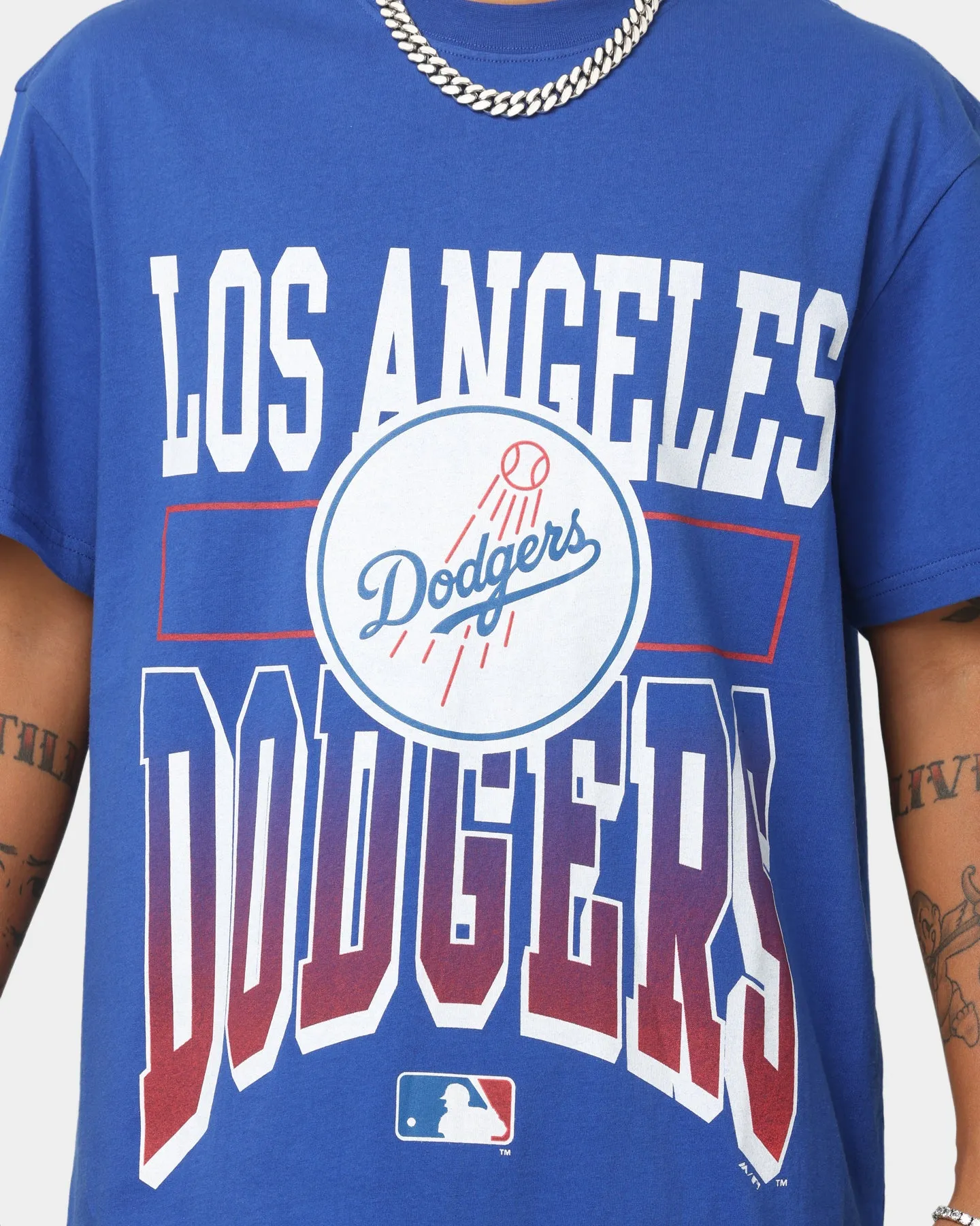 Majestic Athletic Los Angeles Dodgers Vintage Sports Graphic T-Shirt Dark Blue