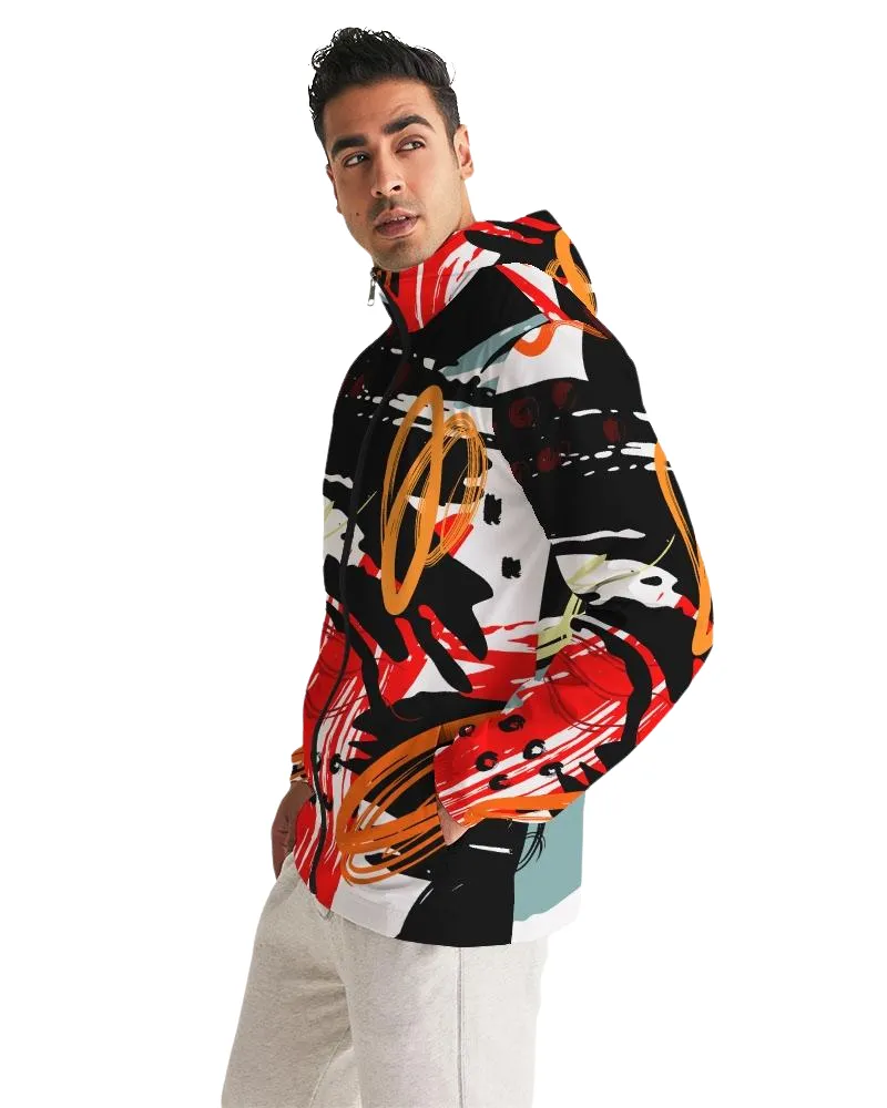 Mens Hooded Windbreaker - Multicolor Casual/Sports Water Resistant Jacket - LL4S0X