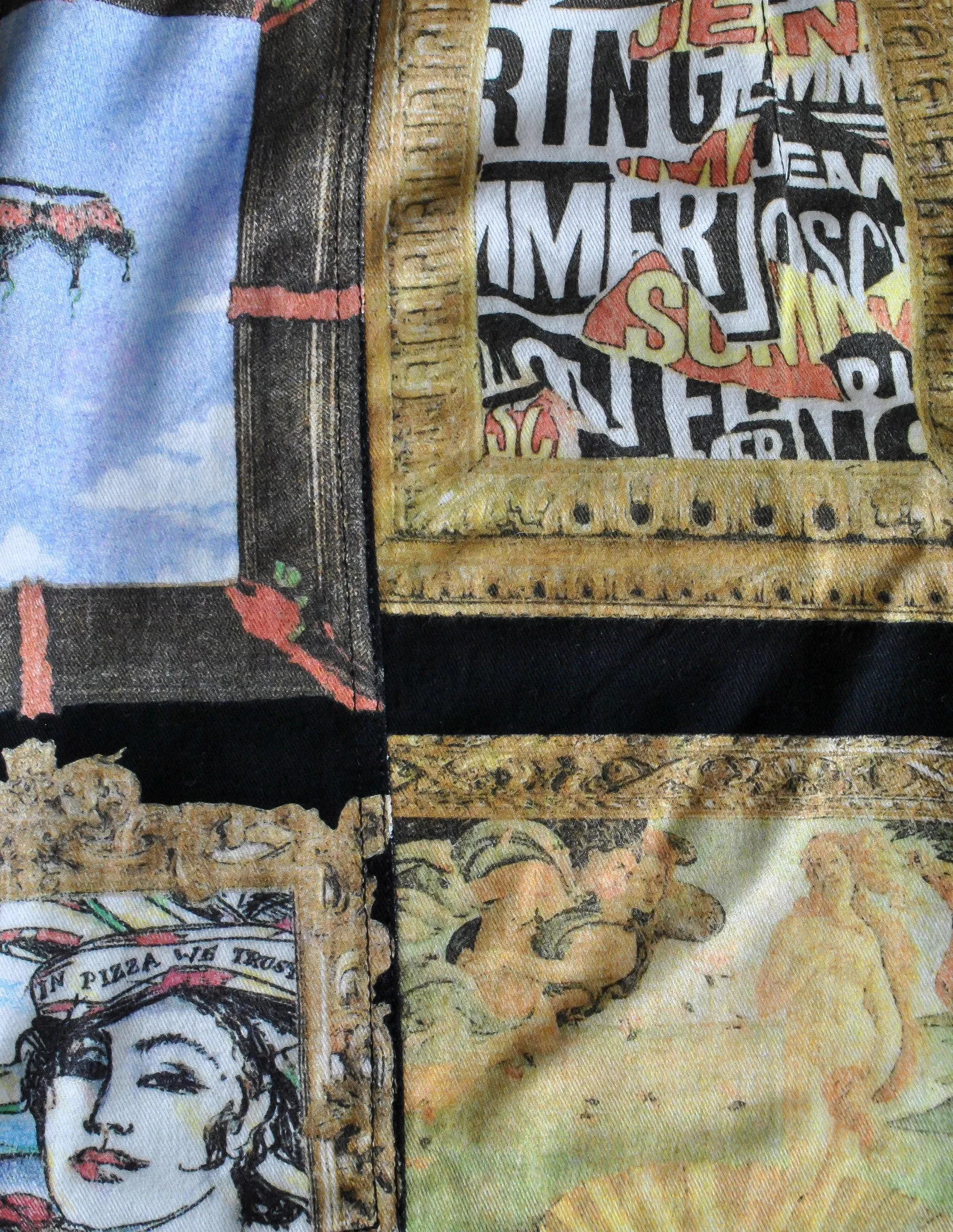 Moschino Vintage Black Picture Frames Print Skirt