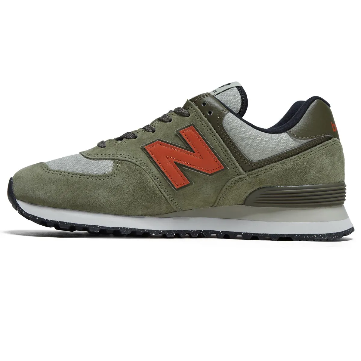 New Balance 574 Shoes - Dark Olive/Infield Clay/Black