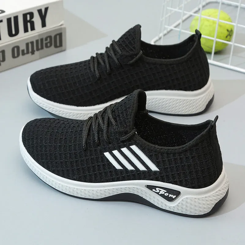 New Breathable Flying Woven Women Comfortable Casual Shoes Women Sports Shoes Running Leisure