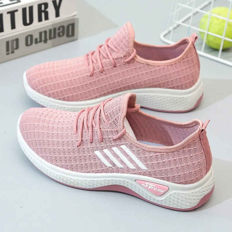 New Breathable Flying Woven Women Comfortable Casual Shoes Women Sports Shoes Running Leisure