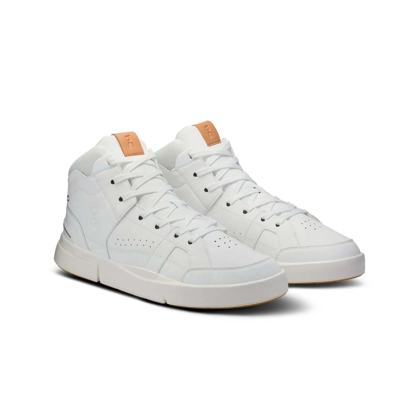 On Running THE ROGER Clubhouse Mid (White/Sandstone) Men Shoes 3MD11142765