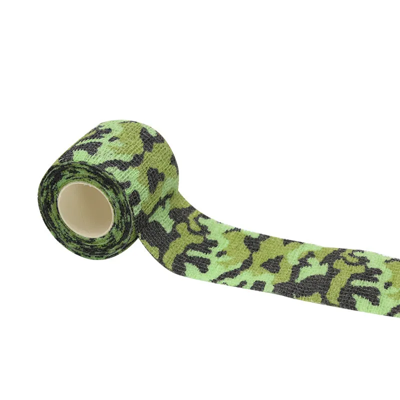 Outdoor Camo Stretch Bandage Camouflage Tape Cling Camouflage Self-adhesive Bandage Non-Slip Sweat-Absorbent Slingshot Accessories Non-Woven Tape