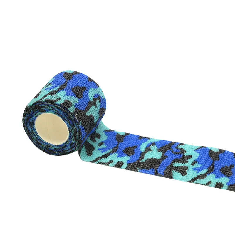 Outdoor Camo Stretch Bandage Camouflage Tape Cling Camouflage Self-adhesive Bandage Non-Slip Sweat-Absorbent Slingshot Accessories Non-Woven Tape