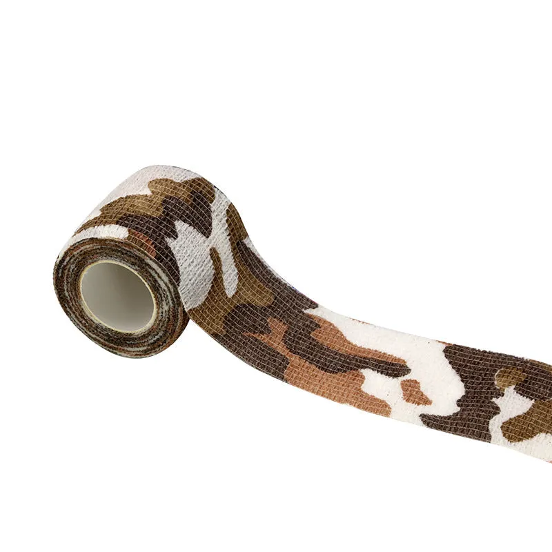 Outdoor Camo Stretch Bandage Camouflage Tape Cling Camouflage Self-adhesive Bandage Non-Slip Sweat-Absorbent Slingshot Accessories Non-Woven Tape