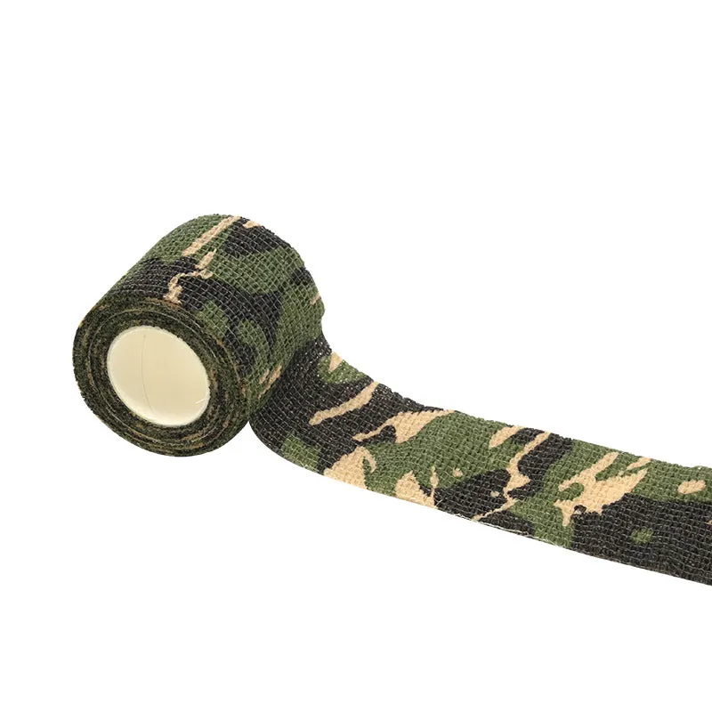 Outdoor Camo Stretch Bandage Camouflage Tape Cling Camouflage Self-adhesive Bandage Non-Slip Sweat-Absorbent Slingshot Accessories Non-Woven Tape