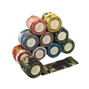 Outdoor Camo Stretch Bandage Camouflage Tape Cling Camouflage Self-adhesive Bandage Non-Slip Sweat-Absorbent Slingshot Accessories Non-Woven Tape