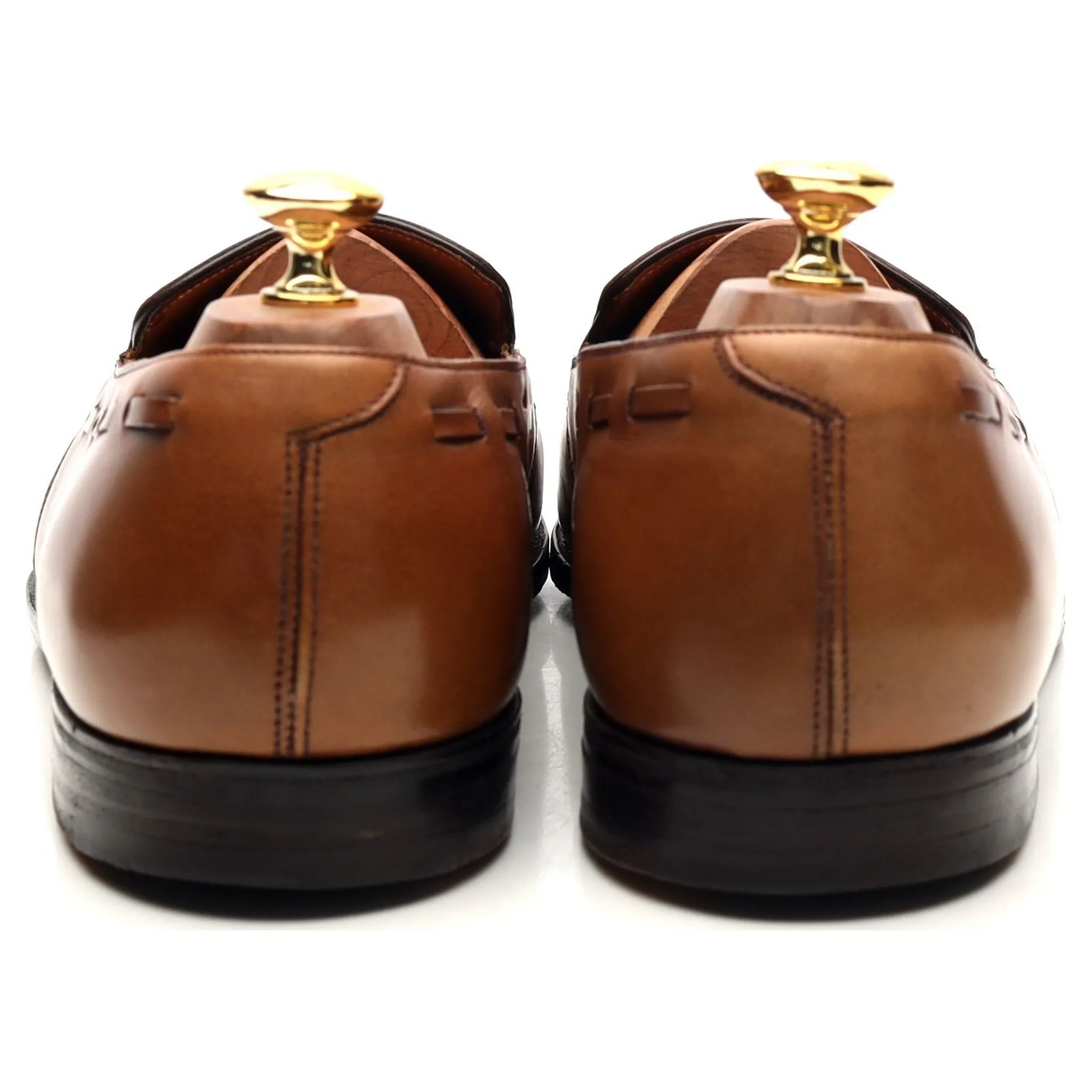 'Palumbo' Brown Leather Tassel Loafers UK 10.5 E