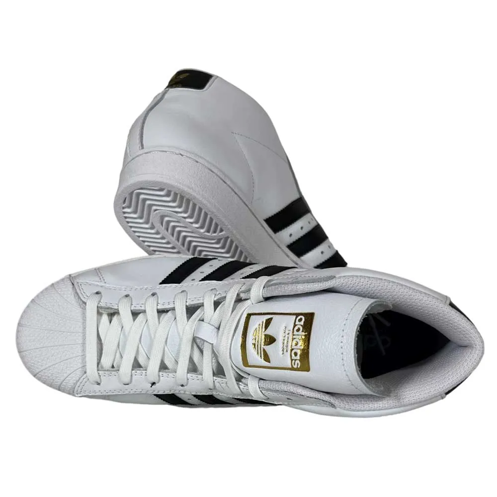 Pro Model ADV White Black Gold Adidas Skateboarding Leather Shoes