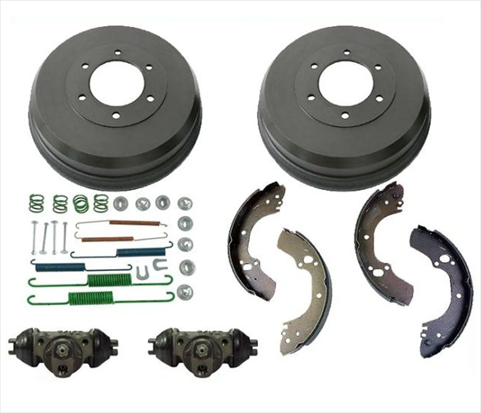 Rear Drums Brake Shoes Spring Kit Cylinders for Isuzu Rodeo 6pc 2000-2004