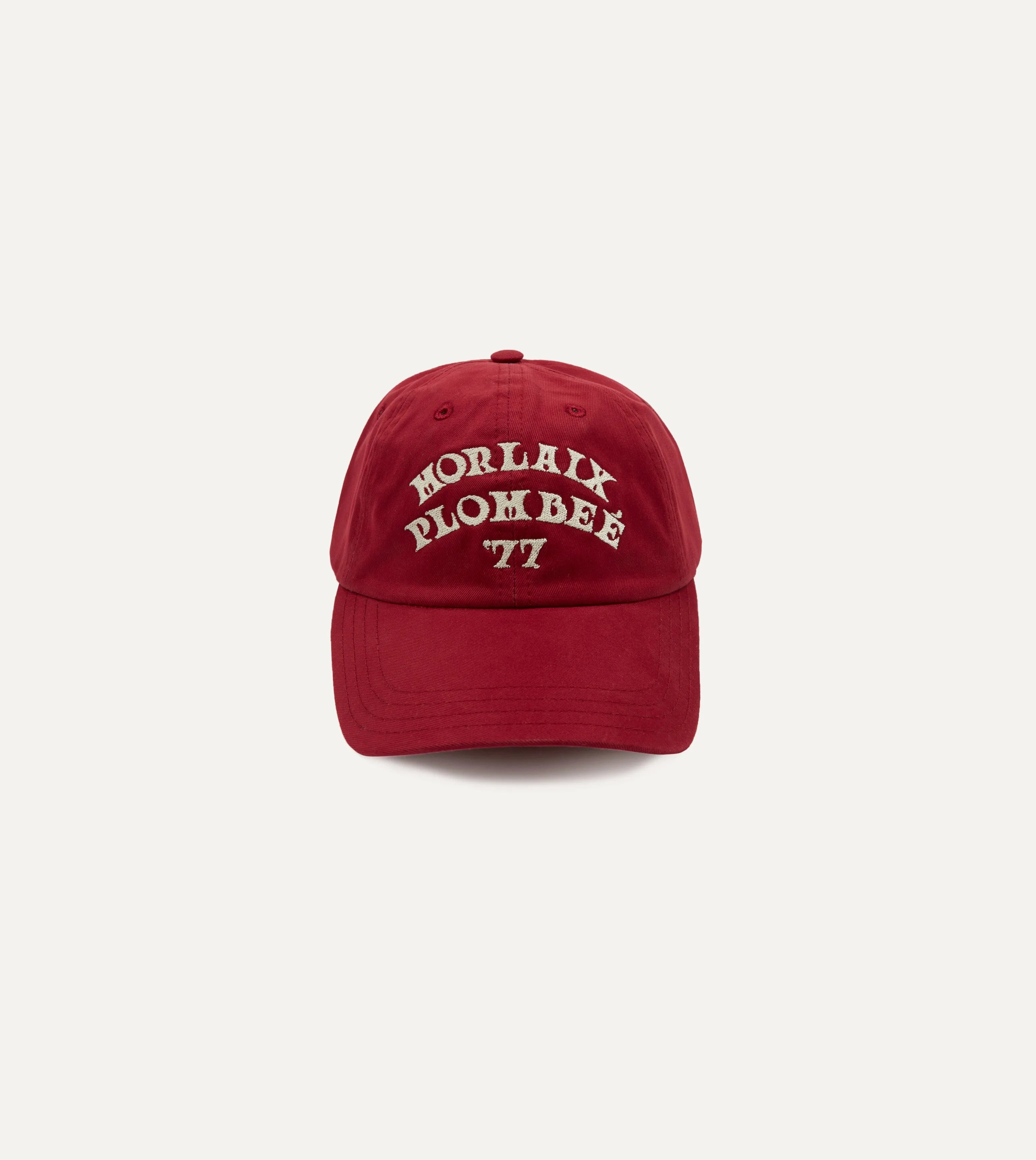 Red Morlaix Plombeé '77 Cotton Twill Baseball Cap