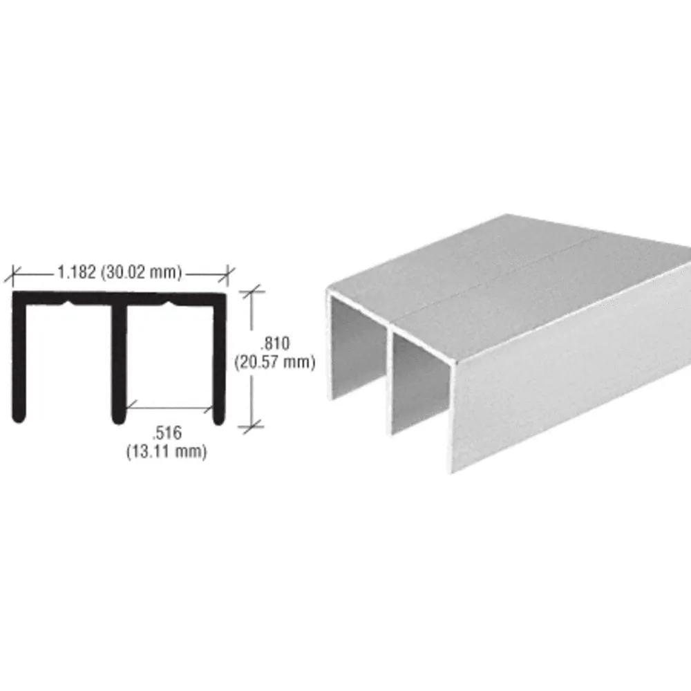 Showcase Satin Anodized Extra Depth Aluminum Upper Channel