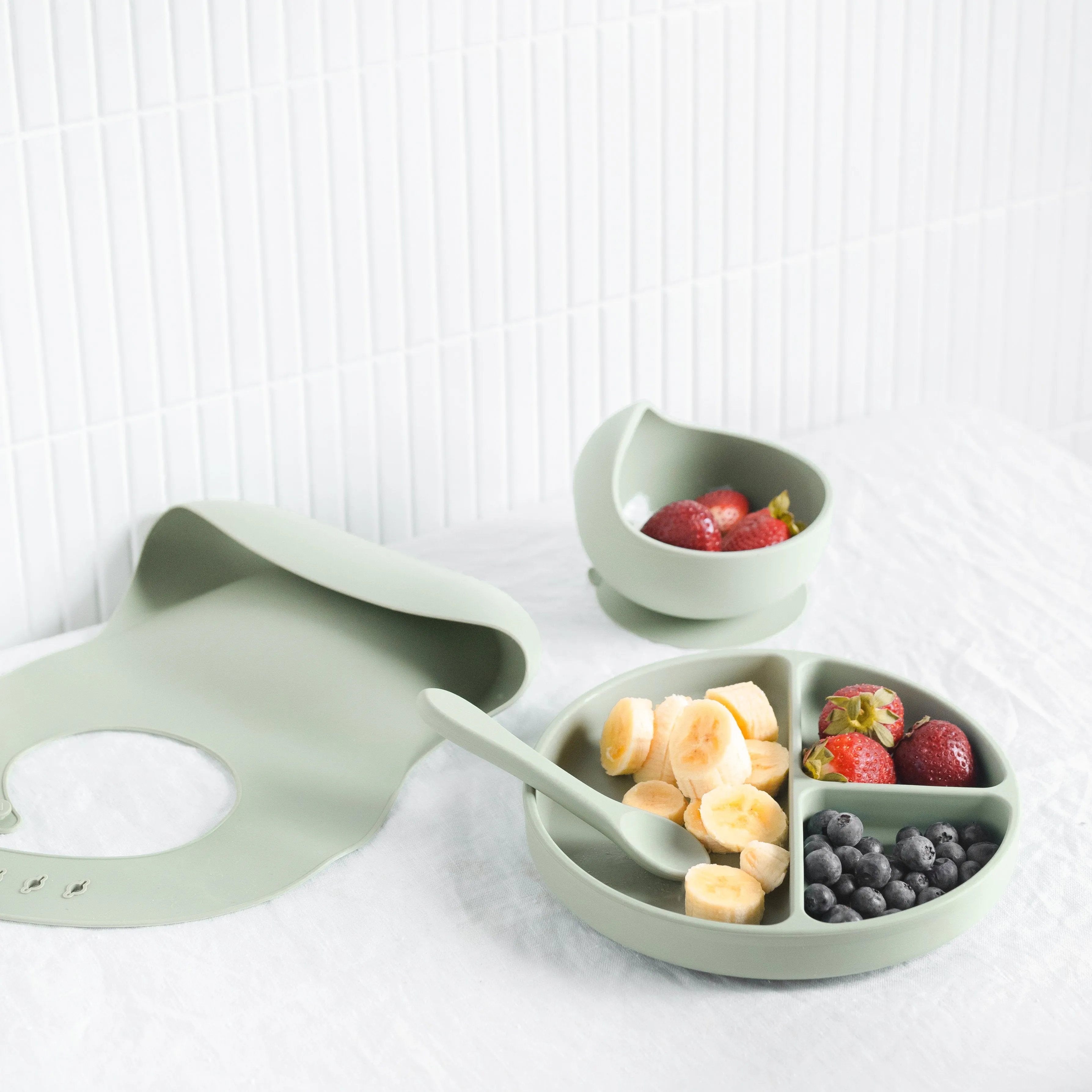 Silicone Baby Feeding Set — Sand Dune