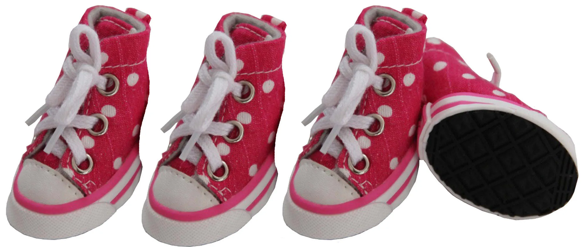 Skater Red Canvas Grip Dog Sneakers - Set of 4