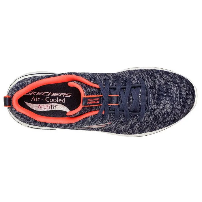 Skechers Arch Fit Lace up Trainer Glee Navy Coral