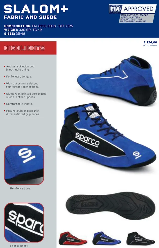 Sparco Slalom  Fabric Racing Shoes